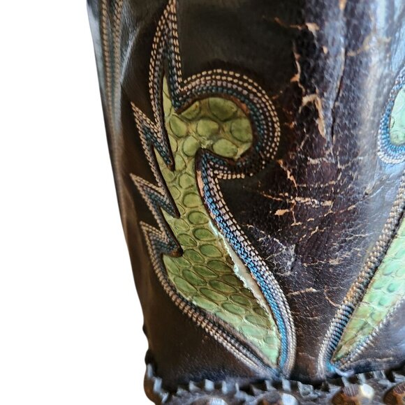 Vintage Southwestern Hondo Western Cowboy Concho Turquoise Boot Bottle Holder - Picture 5 of 10